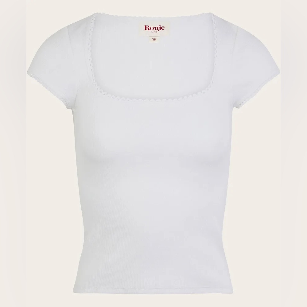 Rouje Women's Soft White Short Sleeve Top